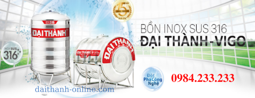 Bồn nước Đại Thành inox 304 Đứng 